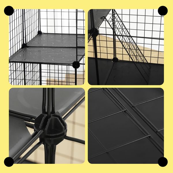 4 Tier Cat Cage Enclosure Crate XL DIY Rabbit Bunny Ferret Hutch House Cattery Kitty Kitten Fence Kennel Playpen Pen Habitat Platforms Ramps