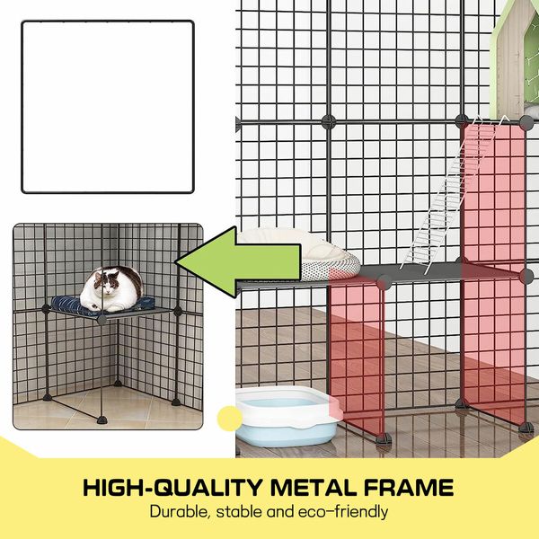 4 Tier Cat Cage Enclosure Crate XL DIY Rabbit Bunny Ferret Hutch House Cattery Kitty Kitten Fence Kennel Playpen Pen Habitat Platforms Ramps