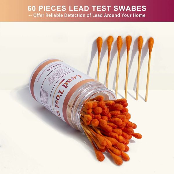 Lead Paint Test Kit with 60 pcs Test Swabs, Instant Lead Test Kit for All Painted Surfaces, Results in 30 Seconds