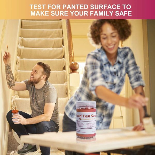 Lead Paint Test Kit with 60 pcs Test Swabs, Instant Lead Test Kit for All Painted Surfaces, Results in 30 Seconds