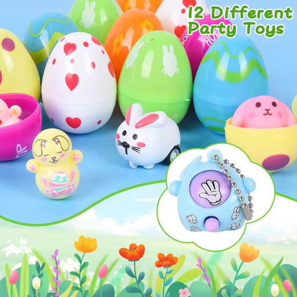 12 pcs Easter eggs toy inside party gift Squishy kids toy Lucky Draw surprise Blind Box