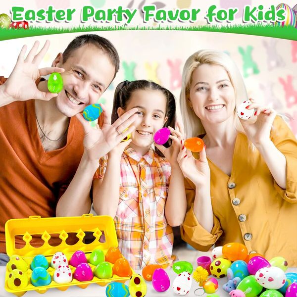 12 pcs Easter eggs toy inside party gift Squishy kids toy Lucky Draw Blind Box