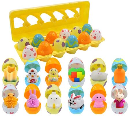 12 pcs Easter eggs toy inside party gift Squishy kids toy Lucky Draw Blind Box