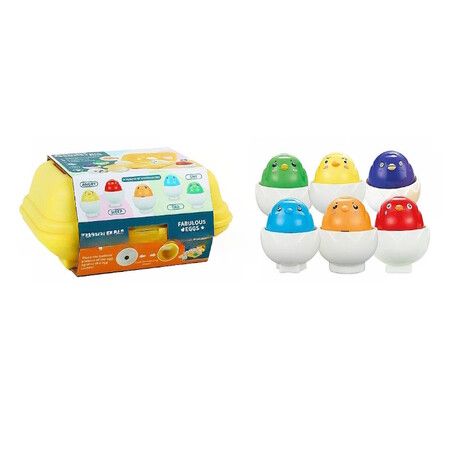 6p Eggs Set With Matching Easter Egg Set Without Electricity, Color And Shape Recognition, Early Education Puzzle Toys, Christmas Gifts chicken