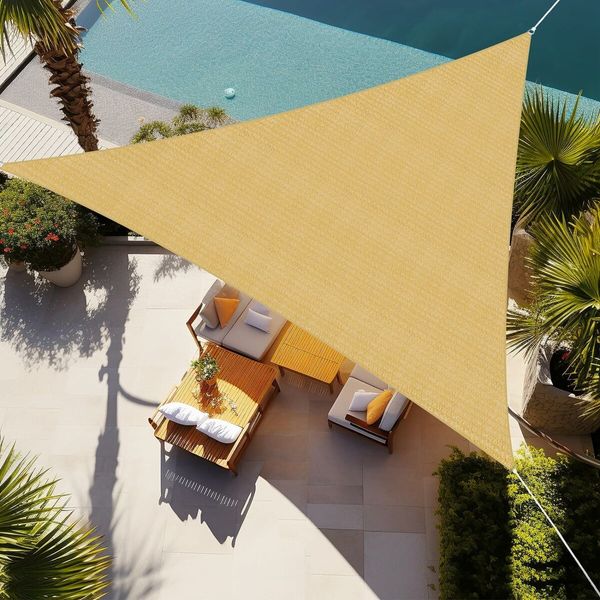 3*3*3 M Triangle Sun Shade Sail for Patio Lawn Garden Pergola