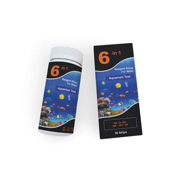 6 in 1 Aquarium Test Strips 50 Fish Testing Kit Freshwater Test Kit Aquarium Fish Tank for Freshwater