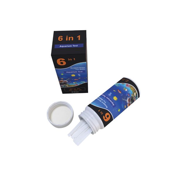 6 in 1 Aquarium Test Strips 50 Fish Testing Kit Freshwater Test Kit Aquarium Fish Tank for Freshwater