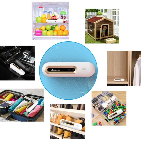 Mini USB Fridge Deodorizer,Portable Rechargeable Refrigerator Deodorizer Reusable,Refrigerator Odor Eliminator for Fridge,Car,Closet,Wardrobe,More Effective Than Baking Soda and Charcoal Bags