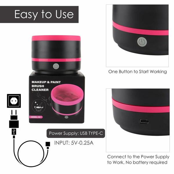 Electric Makeup Brush Cleaner Machine, Quick Cleaning Make Up Brush Washing Tool