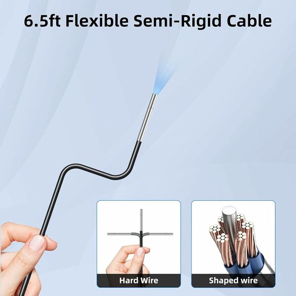 3.9mm 5 inch IPS Screen Endoscope Camera, 1080P Borescope Inspection Camera with 5 Meters Semi Rigid Flexible Cable