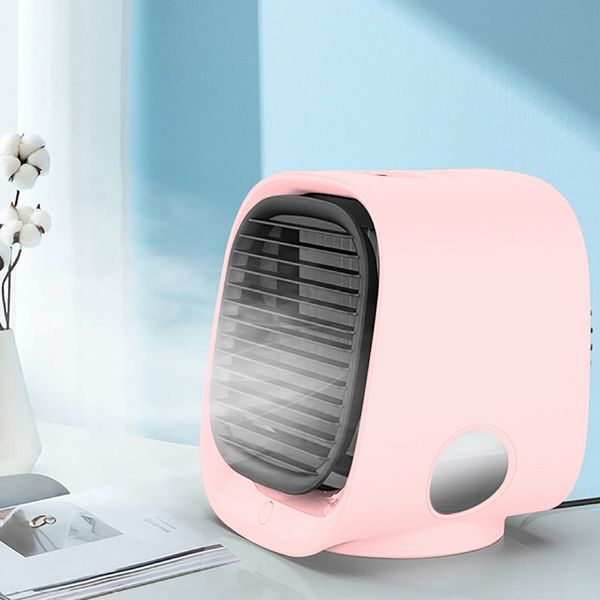 Portable Air Conditioner Fan,3 Speed Rechargeable Evaporative Air Cooler,Mini AC Desktop Fan for Room Home Bedroom Office Indoor Outdoor Color Pink