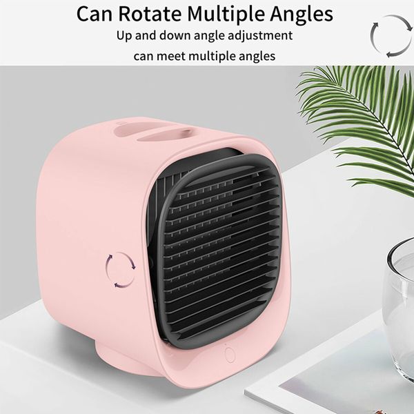 Portable Air Conditioner Fan,3 Speed Rechargeable Evaporative Air Cooler,Mini AC Desktop Fan for Room Home Bedroom Office Indoor Outdoor Color Pink