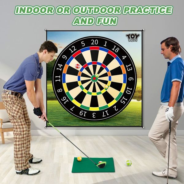 Golf Chipping Game with Sticky Balls and Darts fun Game Mat Indoor OutdoorGolf Game Set for Children Over 3 Years Old Golf Clubs