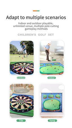 Golf Chipping Game with Sticky Balls and Darts fun Game Mat Indoor OutdoorGolf Game Set for Children Over 3 Years Old Golf Clubs