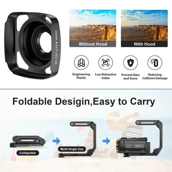 5K Video Camera Camcorder,48MP UHD Wifi IR Night Vision Vlogging Camera,Vlog Camera with External Microphone,Lens Hood,Stabilizer,Remote,2 Batteries