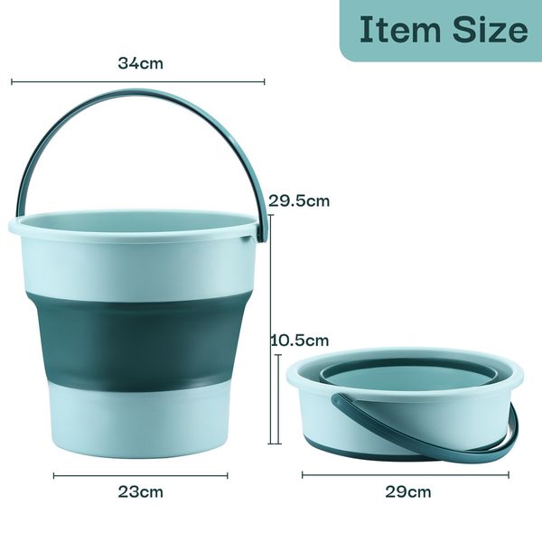 17L Collapsible Bucket Pail Plastic Water Container Car Wash Camping Fishing Tub Pot Portable Beach Home Garden Mop Cleaning Tool Foldable