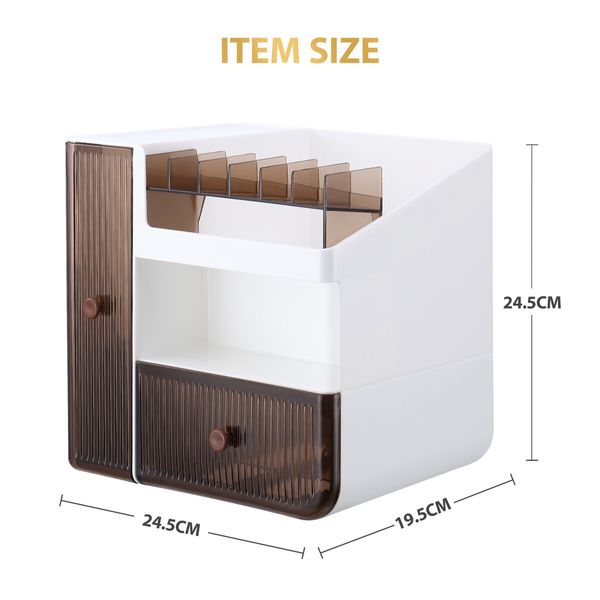 Makeup Organizer Jewellery Box Cosmetic Storage Organiser Jewelry Display Stand Portable Make Up Brush Holder Lipstick Ring Container with Drawer