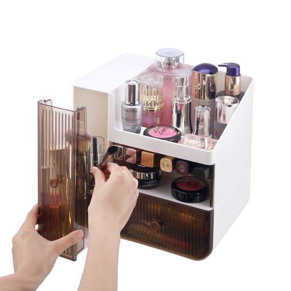 Makeup Organizer Jewellery Box Cosmetic Storage Organiser Jewelry Display Stand Portable Make Up Brush Holder Lipstick Ring Container with Drawer