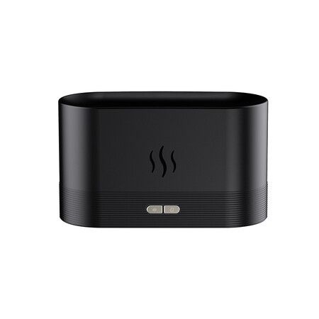 7 Color Light Aromatherapy Flame Light Quiet Mist Humidifiers Aroma Air Diffusers with Auto Shut-Off Protection  Night Light USB Color Black