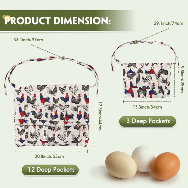 2 Pack Egg Apron,Egg Collecting Apron for Chicken Duck Goose Eggs,Chicken Egg Apron for Housewife Farmhouse Kitchen Restaurant Parent-Child Activities