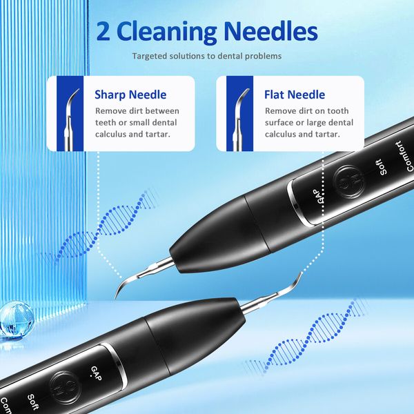 Ultrasonic Teeth Cleaner with Camera Dental Scaler Calculus Tartar Plaque Remover Electric Stains Removal Cleaning Tool Kit 3 Modes 2 Heads LED