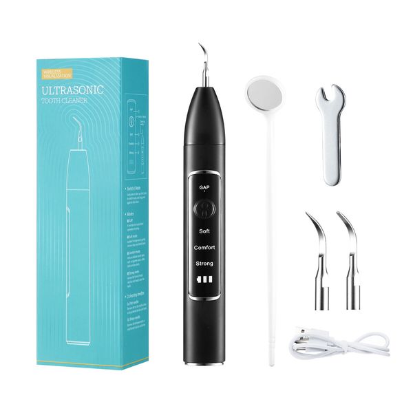 Ultrasonic Teeth Cleaner with Camera Dental Scaler Calculus Tartar Plaque Remover Electric Stains Removal Cleaning Tool Kit 3 Modes 2 Heads LED