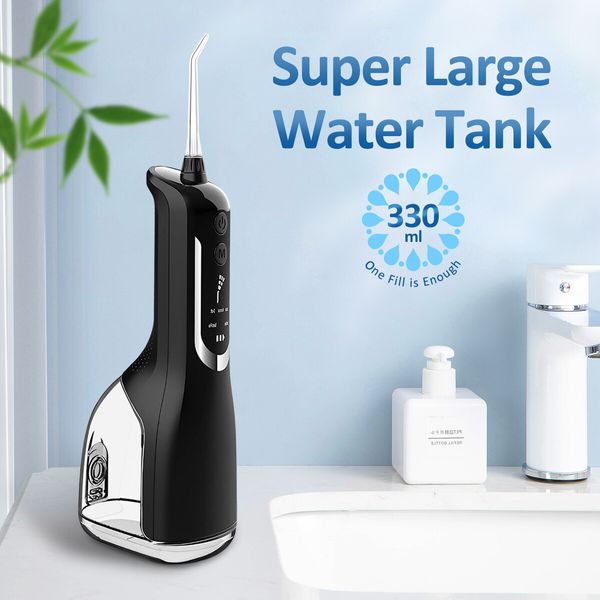 Cordless Water Flosser Oral Irrigator Dental Floss Care Teeth Cleaner 5 Jet Tips 5 Cleaning Modes Portable Waterproof Orthodontic Pick Home Travel