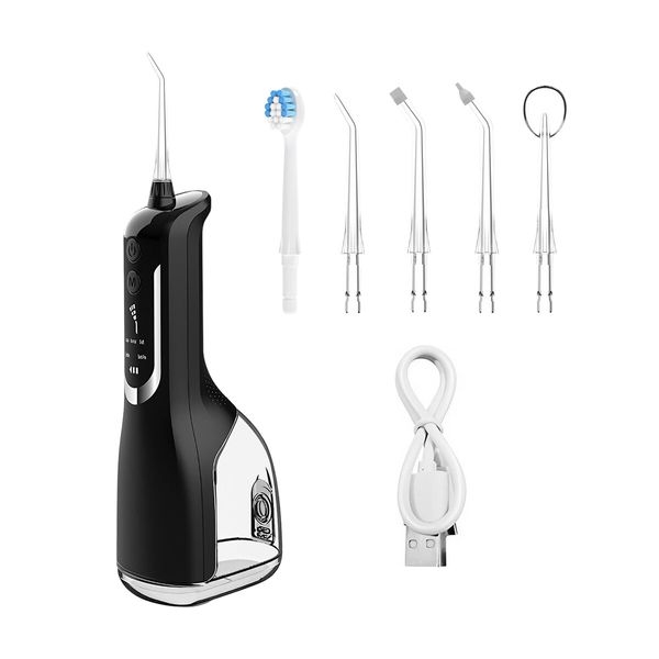 Cordless Water Flosser Oral Irrigator Dental Floss Care Teeth Cleaner 5 Jet Tips 5 Cleaning Modes Portable Waterproof Orthodontic Pick Home Travel