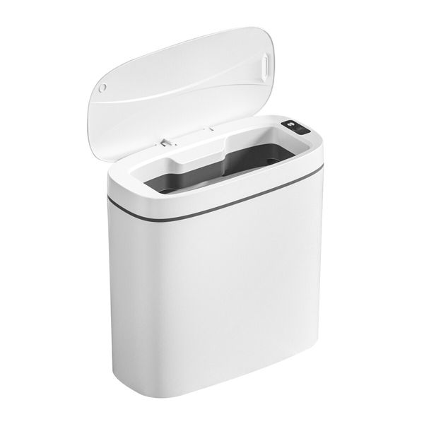 Smart Trash Bin 14L Rubbish Recycling Waste Bin Sensor Automatic Motion Toliet Basket Kitchen Garbage Can White