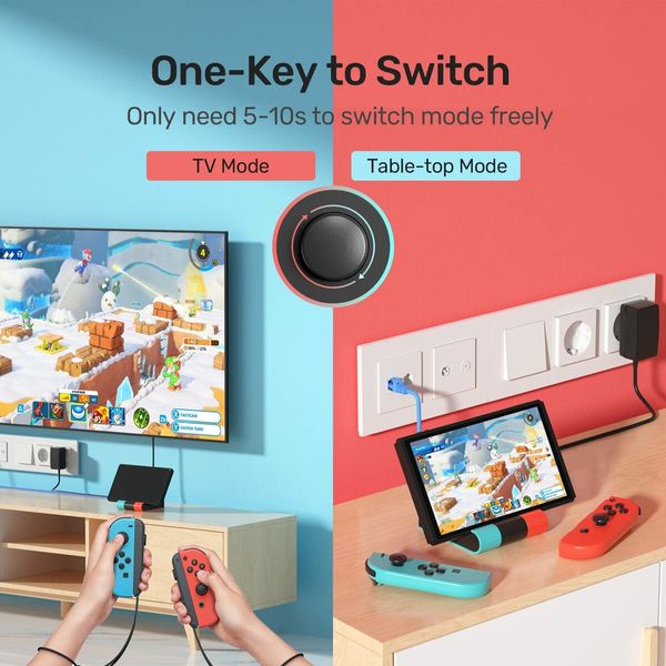 Switch Dock for Switch and Switch OLED Foldable TV Dock with PD Charging 4K HDMI Port