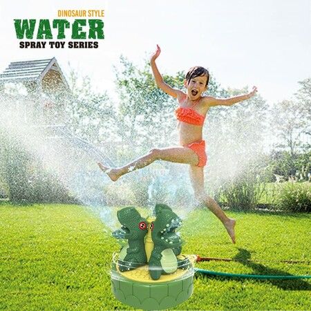 Outdoor Water Spray Sprinkler  Summer Outside Toys Backyard Games(Dark Green)