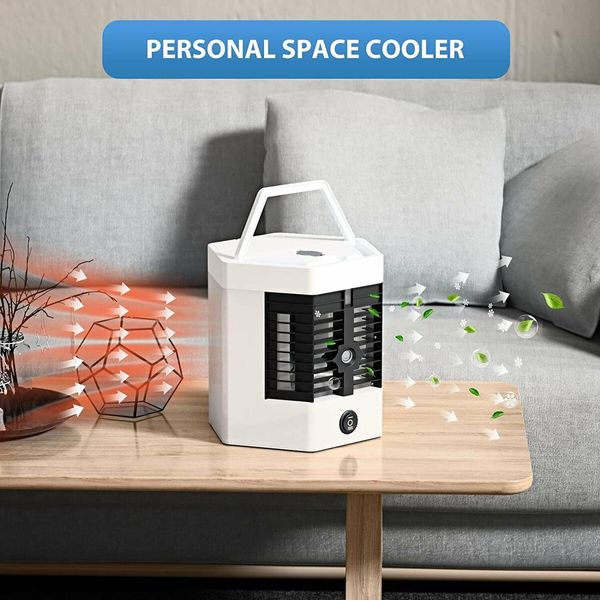 Portable Air Condition Fan Low Noise Mini Air Cooler Fan 3 Mode With 2 Water Tank Humidifier for Home Office