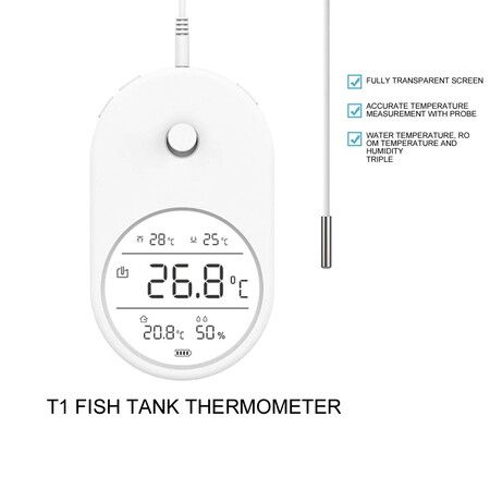 3 In 1 Electronic Aquarium Water Thermometer Hygrometer LCD Digital Water Temperature Measuring Tool With Probe for Fish Tank