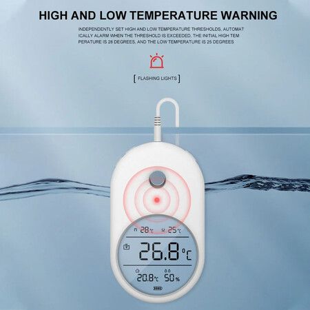 3 In 1 Electronic Aquarium Water Thermometer Hygrometer LCD Digital Water Temperature Measuring Tool With Probe for Fish Tank