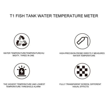 3 In 1 Electronic Aquarium Water Thermometer Hygrometer LCD Digital Water Temperature Measuring Tool With Probe for Fish Tank