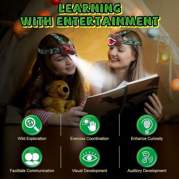 Rechargeable Headlamp  for Boys or Girls for Halloween, Christmas