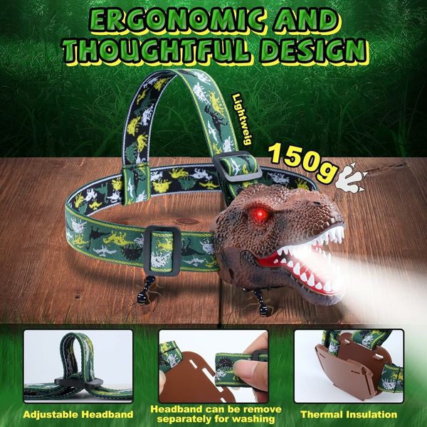 Rechargeable Headlamp  for Boys or Girls for Halloween, Christmas