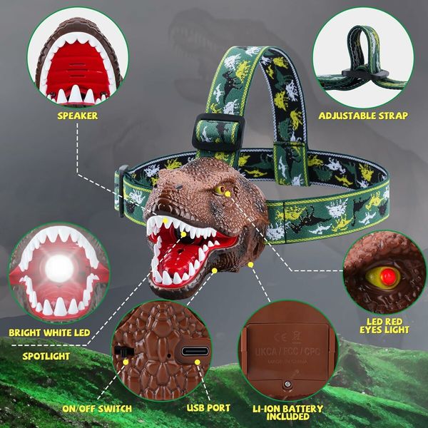 Rechargeable Headlamp  for Boys or Girls for Halloween, Christmas