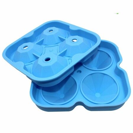 4 Diamond Shape Ice Cube Mold ice Maker Silicone Trays Chocolate Making DIY Candy Fondant Craft ice Cubes Col Blue