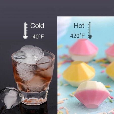 4  Diamond Shape Ice Cube Mold ice Maker Silicone Trays Chocolate Making DIY Candy Fondant Craft ice Cubes Col Black