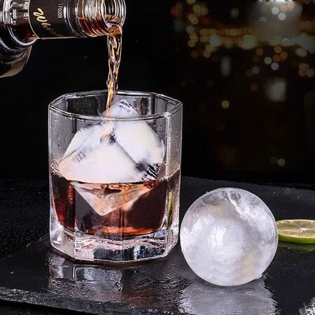 Ice Cube Trays (Set of 2), Sphere Ice Ball Maker with Lid & Large Square Ice Cube Maker for Whiskey, Cocktails and Homemade, Keep Drinks Chilled