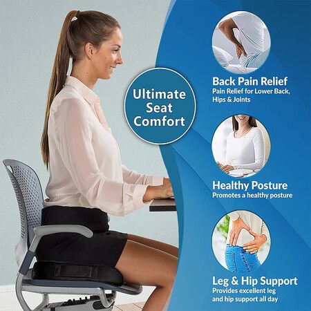 Seat Cushion - Car Seat Cushion for Office Chair (Black)