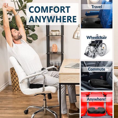 Seat Cushion - Car Seat Cushion for Office Chair (Black)