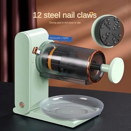 Electric Ice Crusher Countertop Portable Stainless Steel Snow Cone Maker for Home Use Party Kitchen Restaurants Cocktails