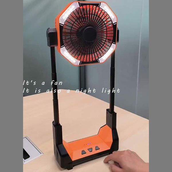 Extendable Fan with LED Lantern USB Rechargeable Battery Fan 5V 10W Office Fan Table Fan 8000mAh Battery Powered Fan for Camping Power?Outage Hurricane