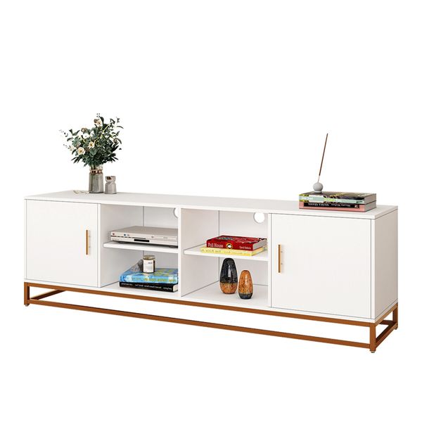 TV Stand Media Console Modern Storage Table Entertainment Centre Hidden Compartments Open Shelves