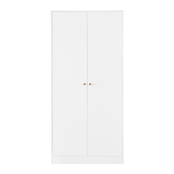 White Storage Wardrobe Cupboard 2 Door Clothes Garment Corner Tall Cabinet Organiser Bedroom Furniture Armoires Freestanding Shelves Closet Unit