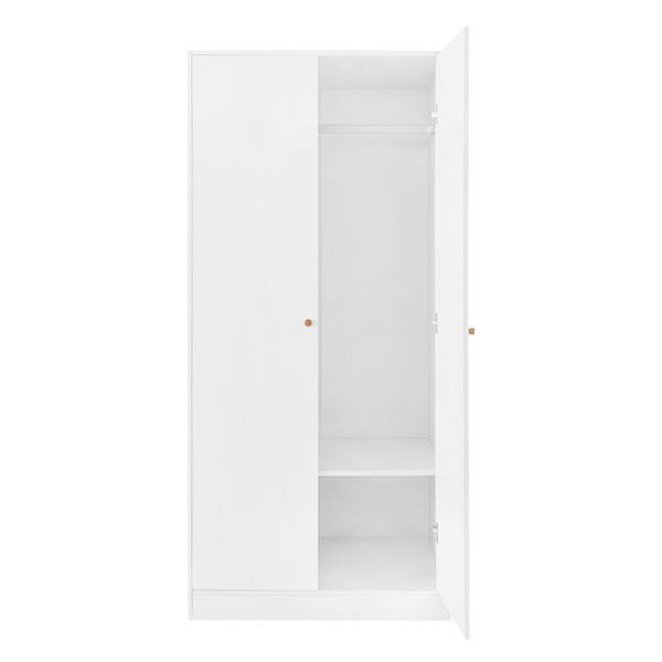 White Storage Wardrobe Cupboard 2 Door Clothes Garment Corner Tall Cabinet Organiser Bedroom Furniture Armoires Freestanding Shelves Closet Unit