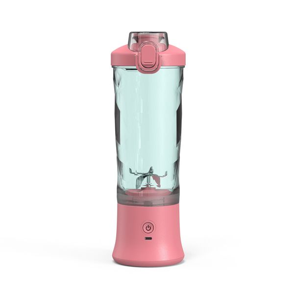 Portable Smoothies Blender,USB Juice Cup,Shakes Blender,Baby Food Mixing Machince with 6 Blades Rechargeable Battery,for Home,Travel,Office(Pink)