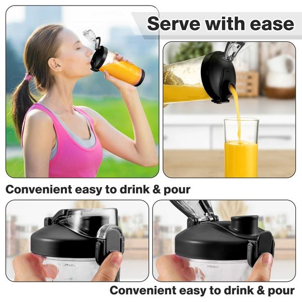 Portable Smoothies Blender,USB Juice Cup,Shakes Blender,Baby Food Mixing Machince with 6 Blades Rechargeable Battery,for Home,Travel,Office(Black)